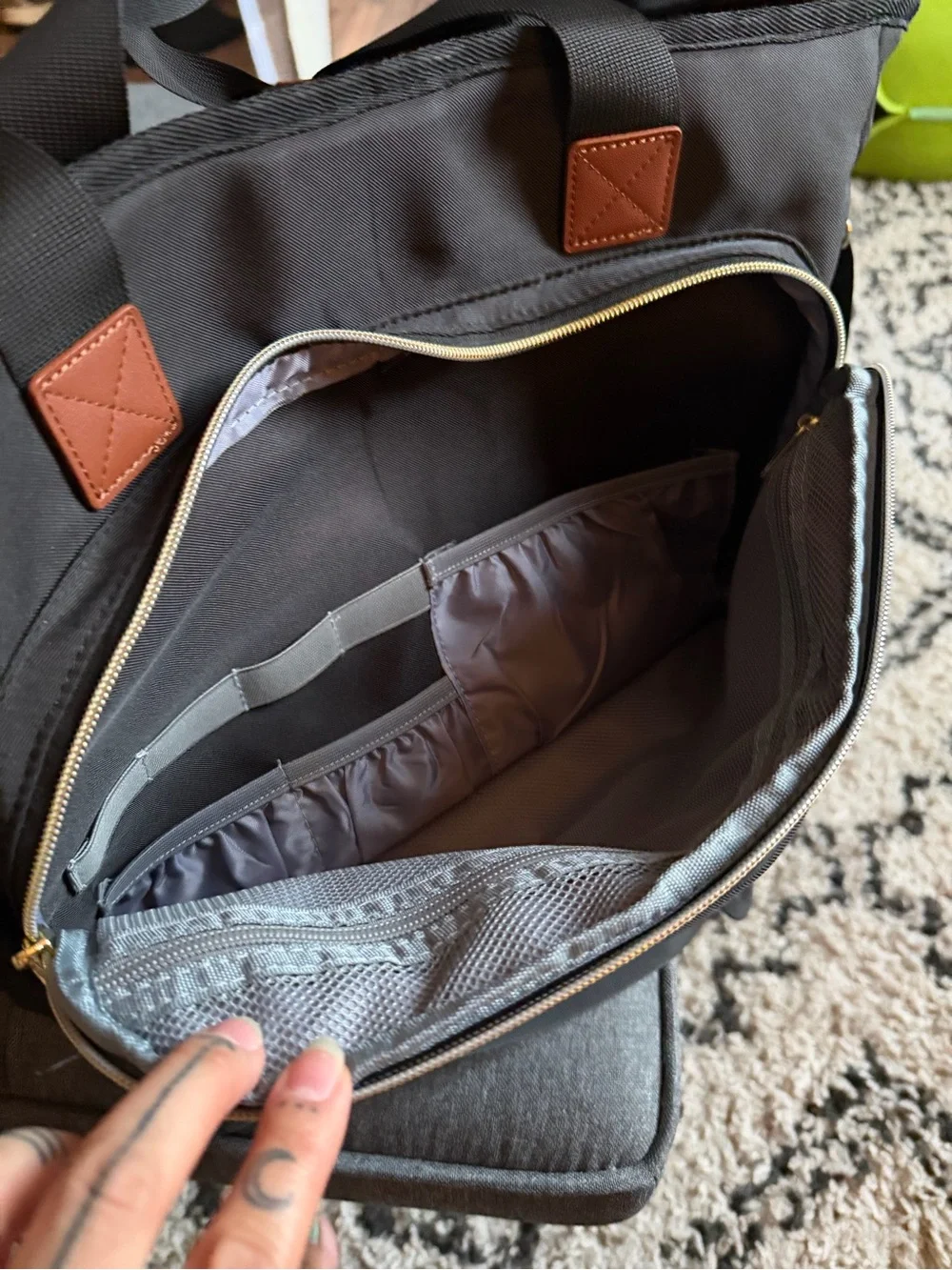 Black Crossbody Shoulder laptop Bag